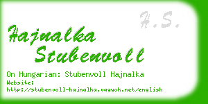 hajnalka stubenvoll business card